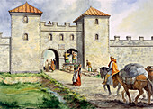 Birdoswald Roman Fort, c3rd century, illustration