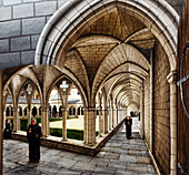Cloister at St Augustine's Abbey, c13th century, illustration