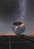 Swedish-ESO Submillimetre Telescope at night
