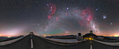 La Silla Observatory at night, Chile