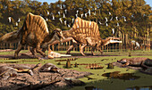 Spinosaurus dinosaurs, illustration