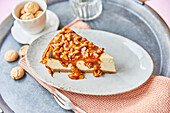 Italian cheesecake with almond caramel