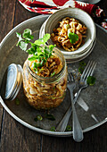 Asian noodle salad in a jar