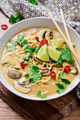 One Pot Peanut Ramen with coconut, peanut butter, curry paste and chilli