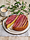 Rhubarb custard tea cake