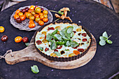 Tomato tart with basil