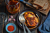 nakladany hermelin - cheese appetizer from Czech cuisine
