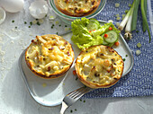 Asparagus quiche with black salsify