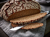 Bread made with mixed wheat and rye flour