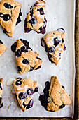Blueberry scones with icing
