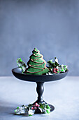 Gingerbread biscuits in the shape of a fir tree
