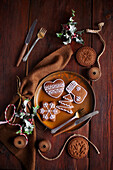 Gingerbread cookies with decorative icing