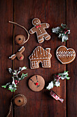 Classic gingerbread cookies with icing