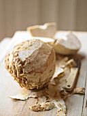 Celeriac, partially peeled