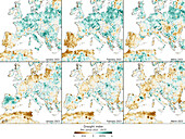Drought in western Europe, 2023, satellite image