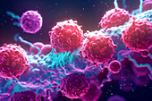 Cancer cells, illustration