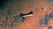 Artwork of Starship Above Mars