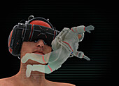 VR astronaut, illustration