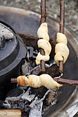 Stick bread from the open fire