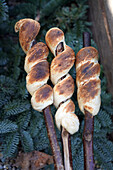 Bread on a stick from an open fire