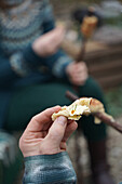 Fresh bread on a stick