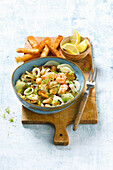 Seafood salad with fennel and capers