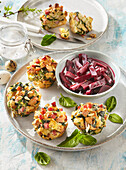 Savory muffins with smoked meat