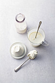 Dairy products for ice cream - milk, cream, ricotta, mascarpone