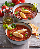 Tomato soup with ricotta gnocchi