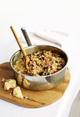 Mushroom risotto with bacon