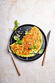 Oatmeal omelet with zucchini
