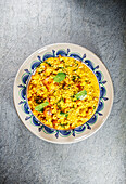 Pumpkin risotto with nasturtium and kale
