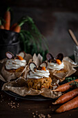 Easter carrot cupcakes with mascarpone topping