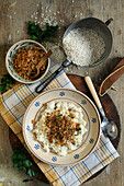 Risotto with herb and breadcrumb topping