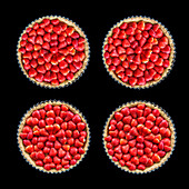 Four strawberry pies