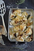 Roasted white onions with fresh herbs