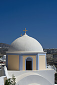 The Yellow Domed Catholic Church Of St. John The Baptist; Fira, Santorini, Cyclades, Greek Islands, Greece