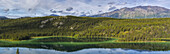 Panoramic View Of Emerald Lake In The Southern Lakes Region; Yukon, Canada
