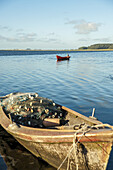 Fishing Boats In A Lake; Laguna De Rocha, Uruguay