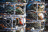 Stacked Fishing Gear In Bodega Bay; California, United States Of America