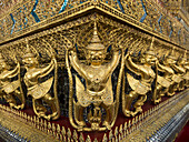 Gold Statues In A Row, Temple Of The Emerald Buddha (Wat Phra Kaew); Bangkok, Thailand