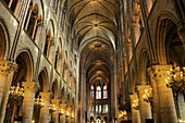Interior Of Cathedral Notre-Dame; Paris, France