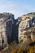 Monastery On A Cliff; Meteora, Greece
