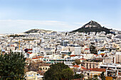 Berg Lycabettus und Stadtbild von Athen; Athen, Griechenland