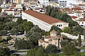 Long Building's Rooftop In A Cityscape; Athens, Greece