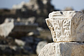 Nahaufnahme eines Details der dekorativen Steinmetzarbeit; Laodicea, Türkei