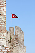 Selcuk Castle And The Turkish Flag; Ephesus, Turkey