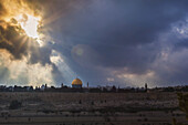 Dome Of The Rock And Wall Of The Old City; Jerusalem, Israel
