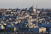 Goldene Stunde Blick über Sultanahmet, Altstadt Istanbul; Istanbul, Türkei