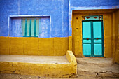 A Colourful Wall To A Nubian Home In A Village On The Nile; Egypt